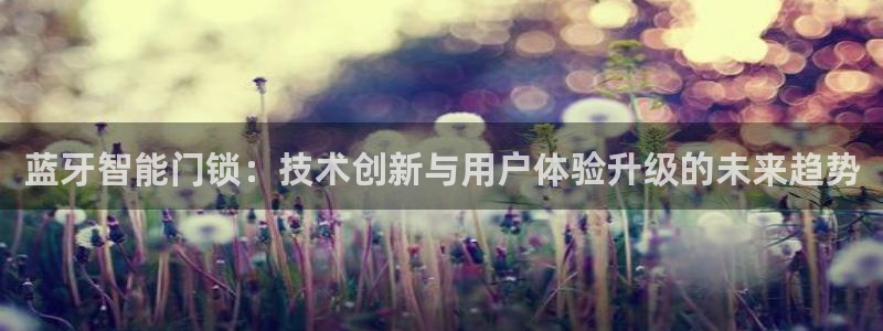 金年会app下载官网：蓝牙智能门锁：技术创新与用户体验升级的