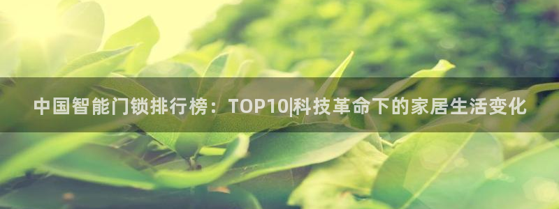 金年会电子：中国智能门锁排行榜：TOP10|科技革命下的家居